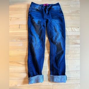 WAX JEANS Blue Cuffed Capri Jeans